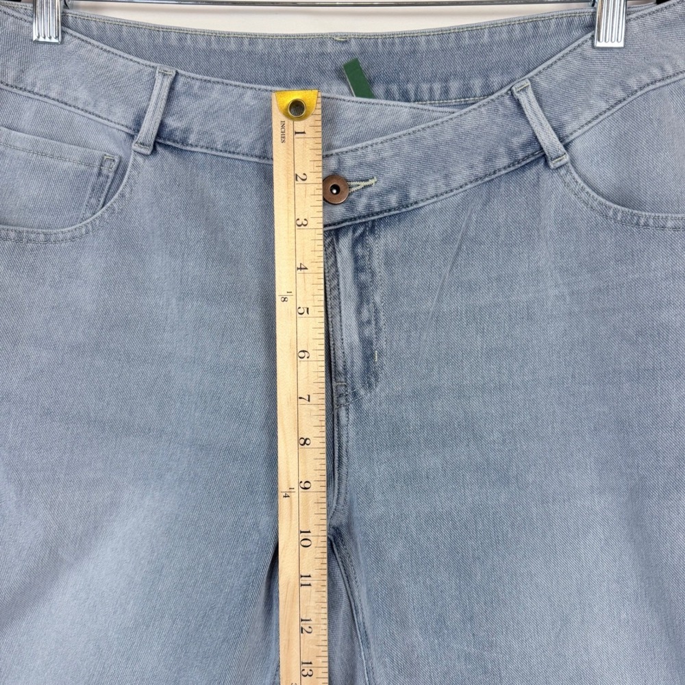 Halara Flex Asymmetric Low Rise Wide Leg Jeans Womens XL Blue Baggy Denim New - Picture 10 of 12